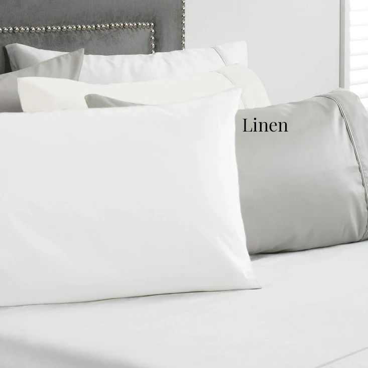 1000TC Sateen Pillowcases in Pair: Linen