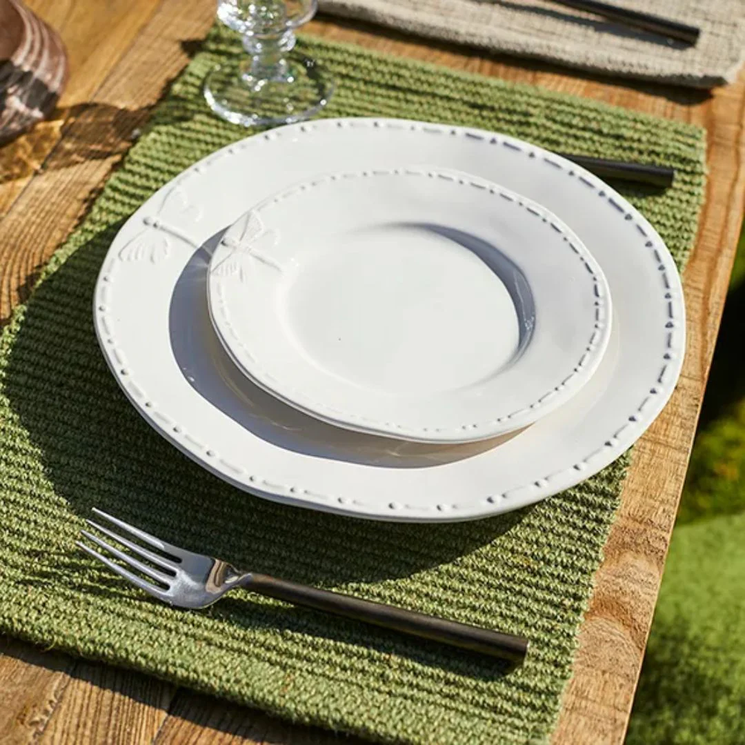 Ribbed Jute Placemat - Green - Image 2