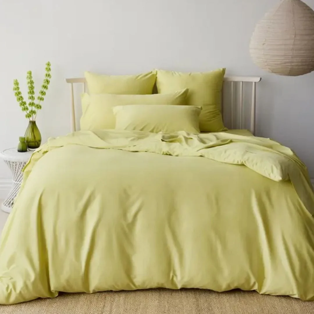Bamboo Cotton Duvet Cover: Butter - King