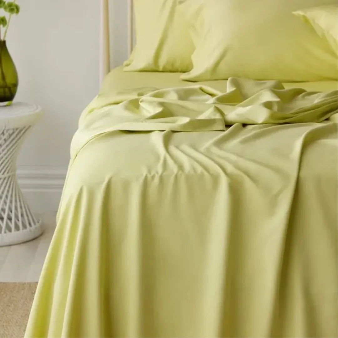 Bamboo Cotton Flat Sheet: Butter - Queen/King