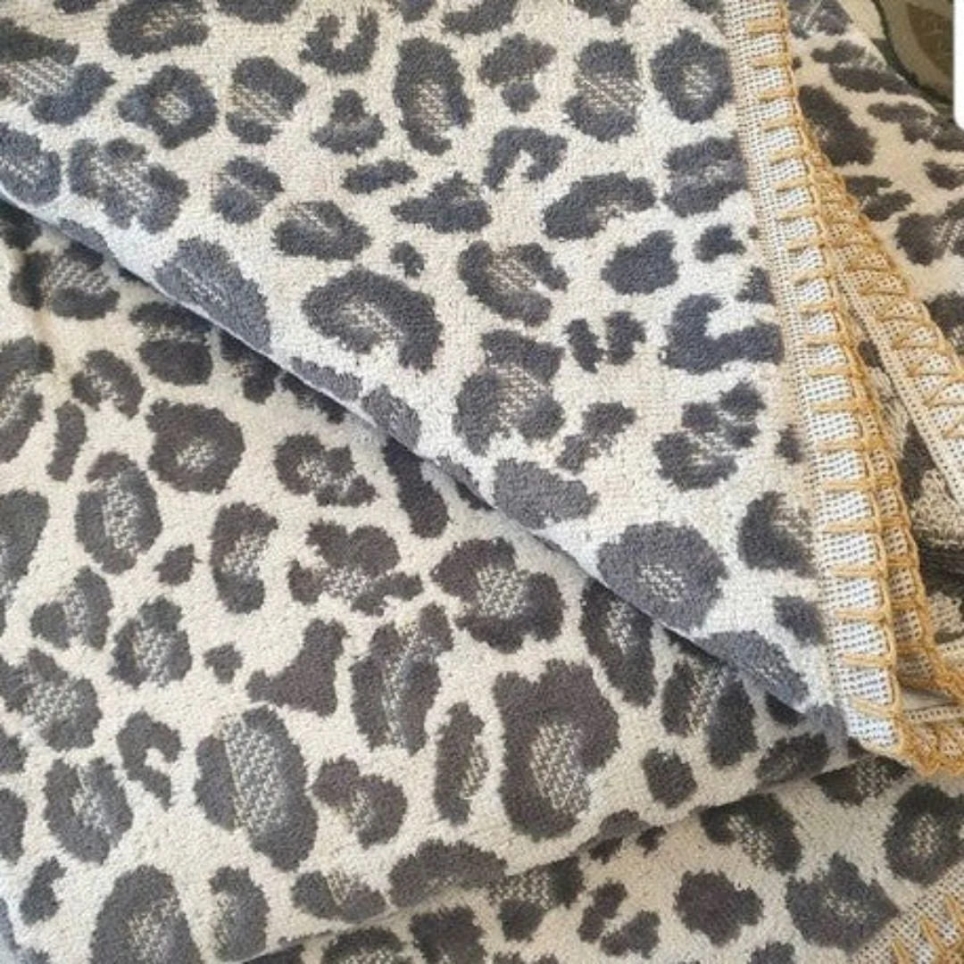 Animal Blanket Stitch Towel - Taupe - Image 2