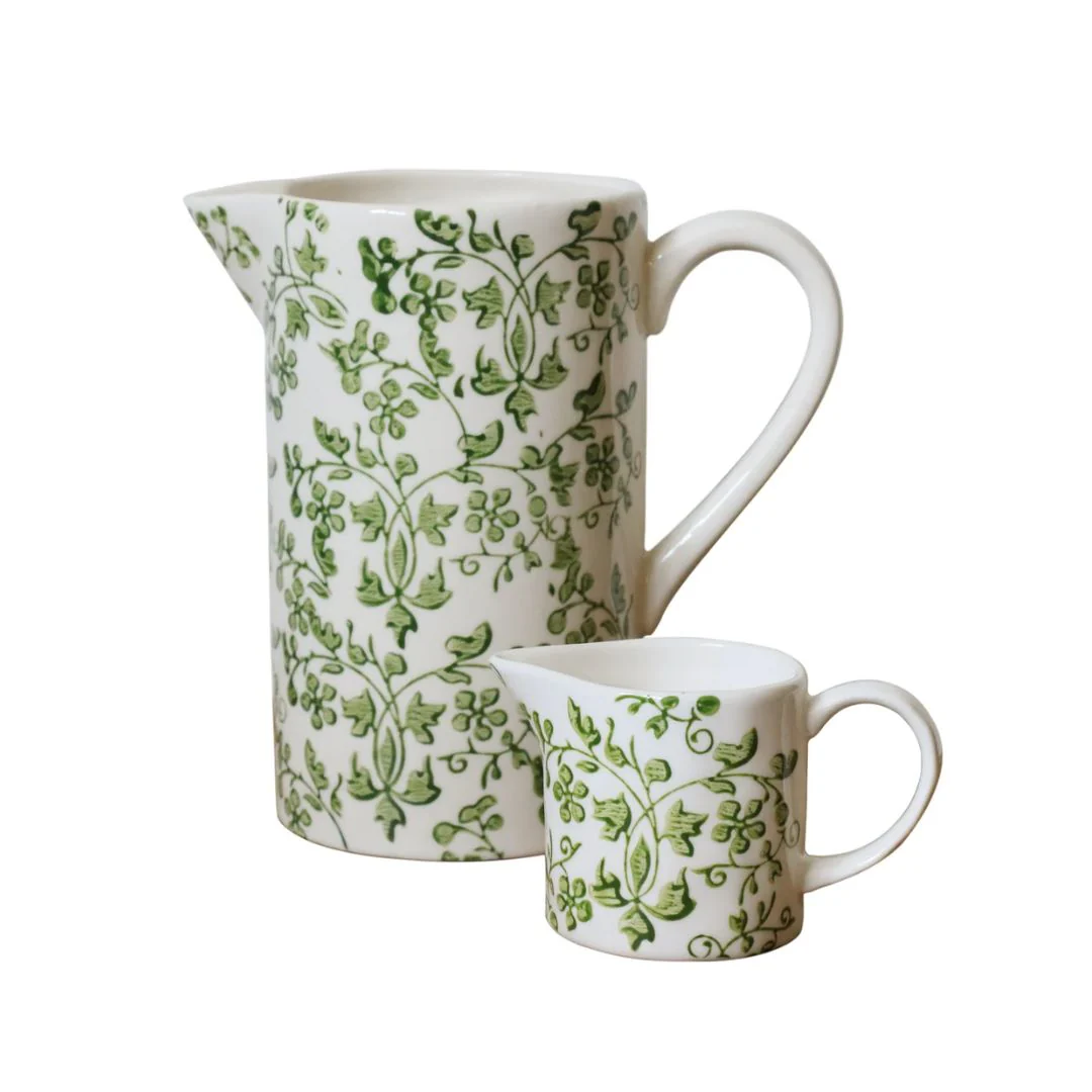 Florentine Verde Handpainted Jug - Green - Image 2