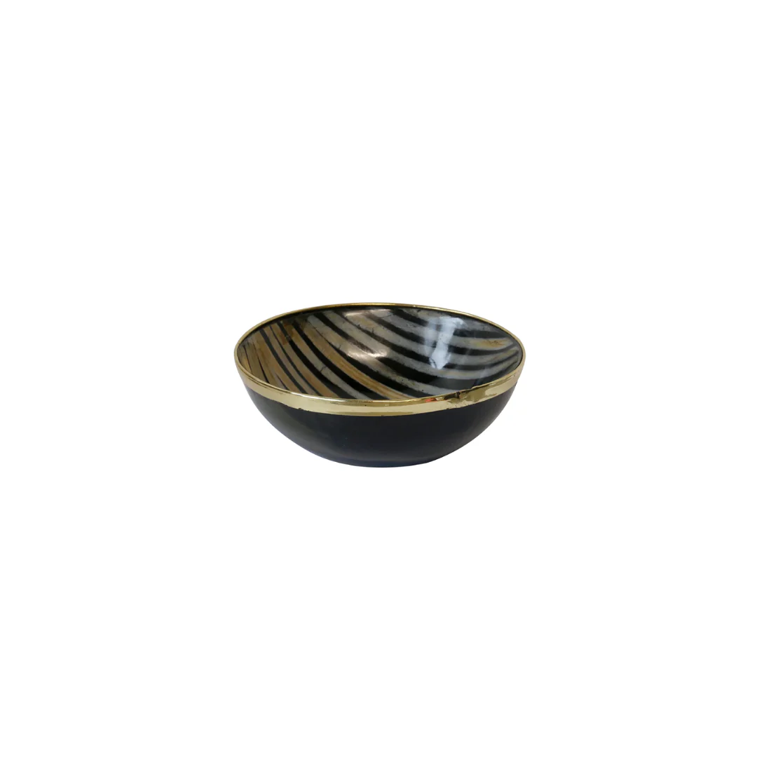 Bombay Horn with Silver Rim Bowl