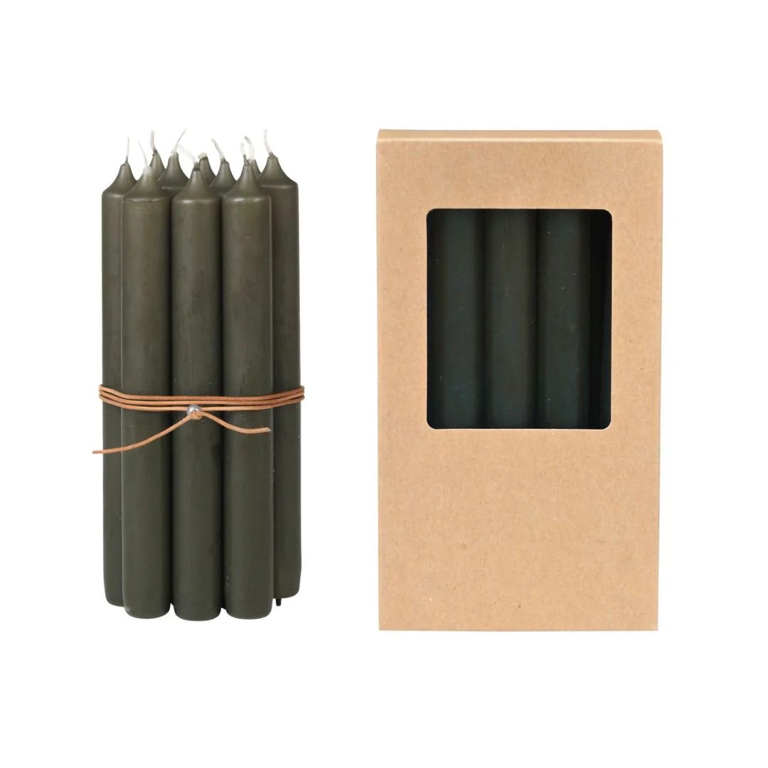 Broste Candle Overdipped: Grape Leaf - Set of 10