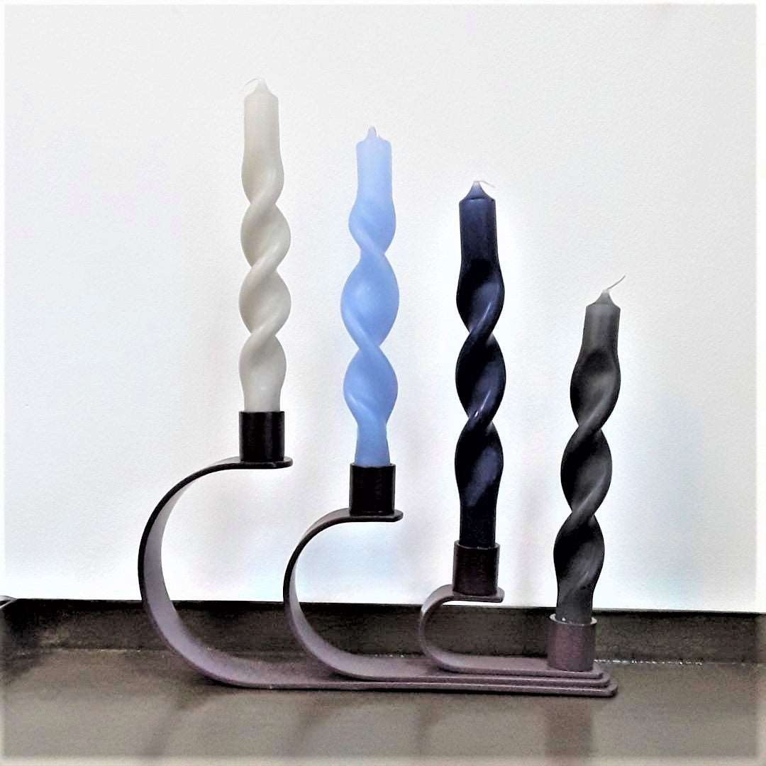 Broste Candle Twist Baja Blue - Set of 2 - Image 2