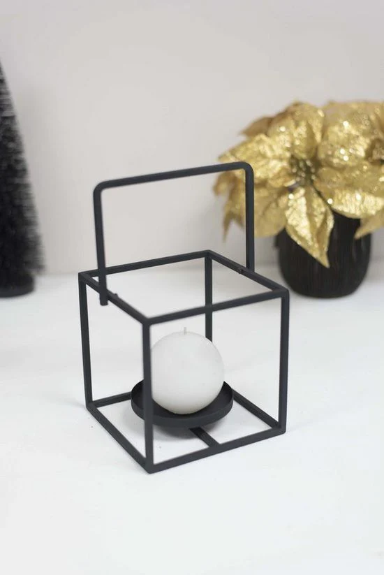Cube Tealight Holder Black