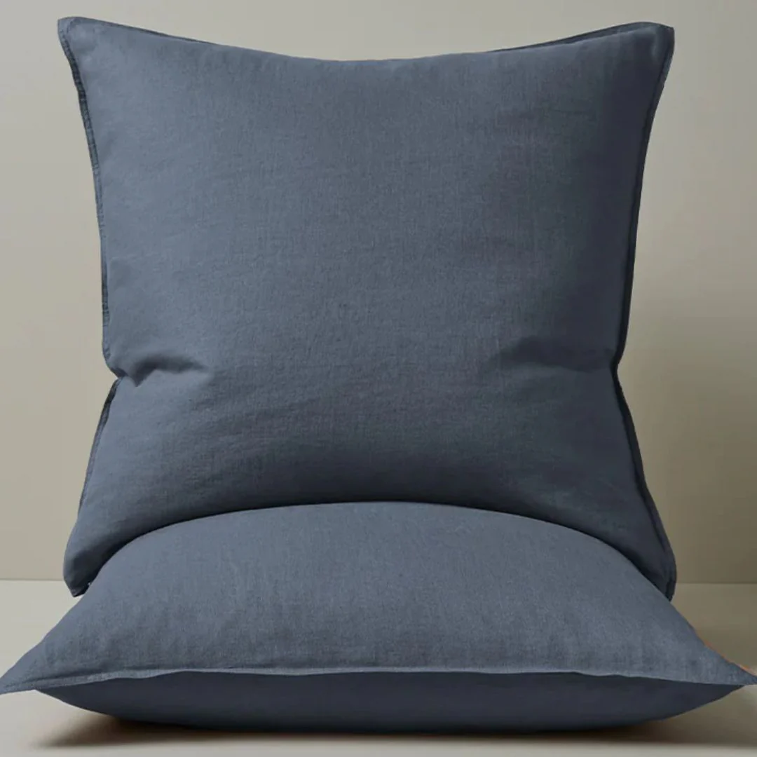 Ravello Linen Denim Eurocase in Pair