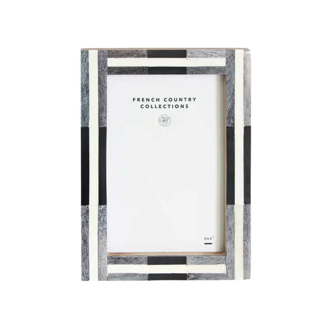 Charcoal Stripe Photo Frame - 4x6"