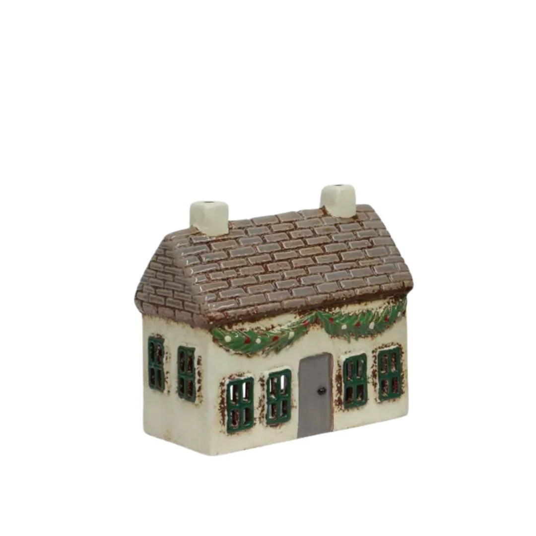 Christmas Tea Light Cottage with Swag