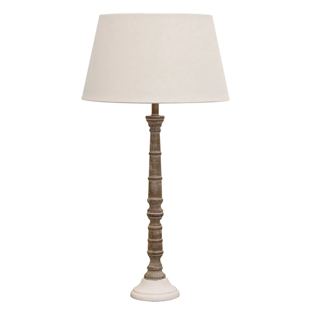 Claudette Natural/White Bedside Lamp Base
