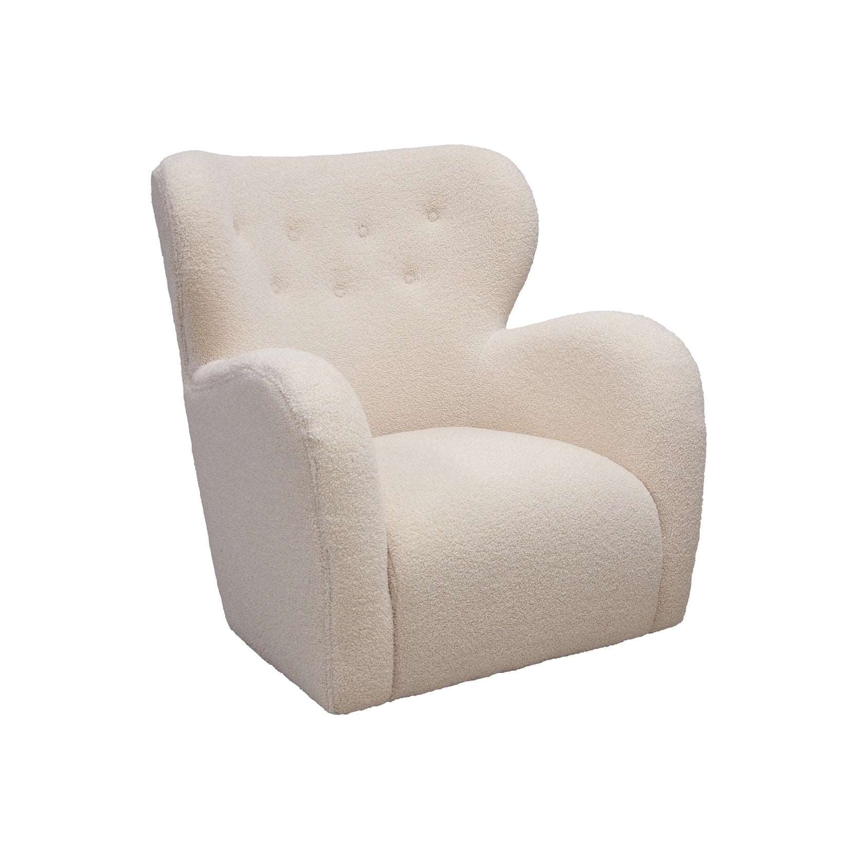 Baxter Cruz Swivel Chair - Faux Shearling Off-White