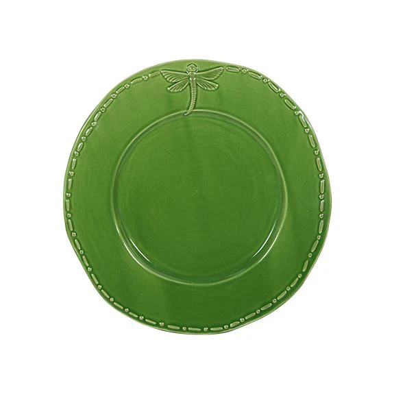 Dragonfly Stoneware Lunch Plate: Green