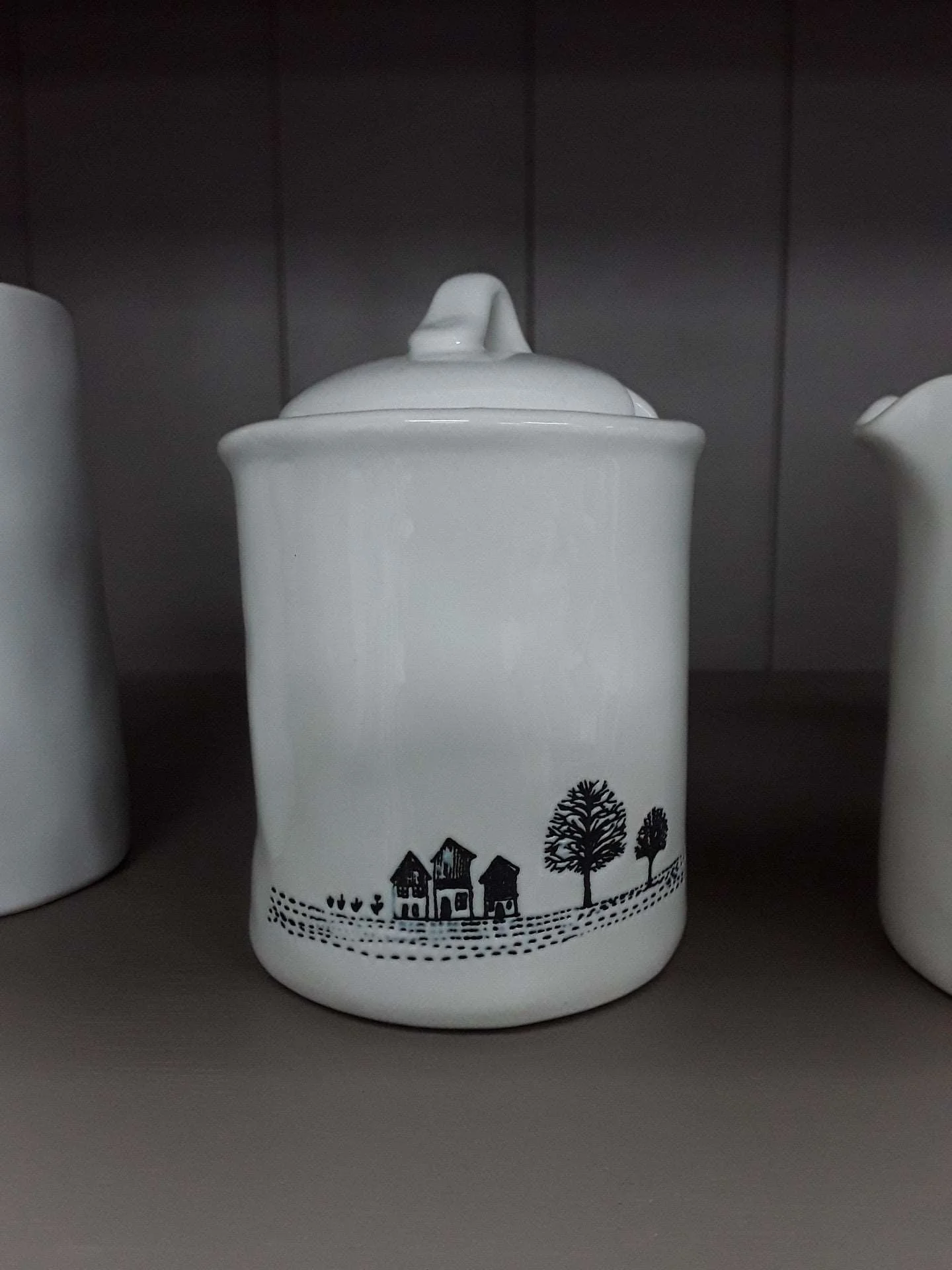 Engraved Sugar Pot