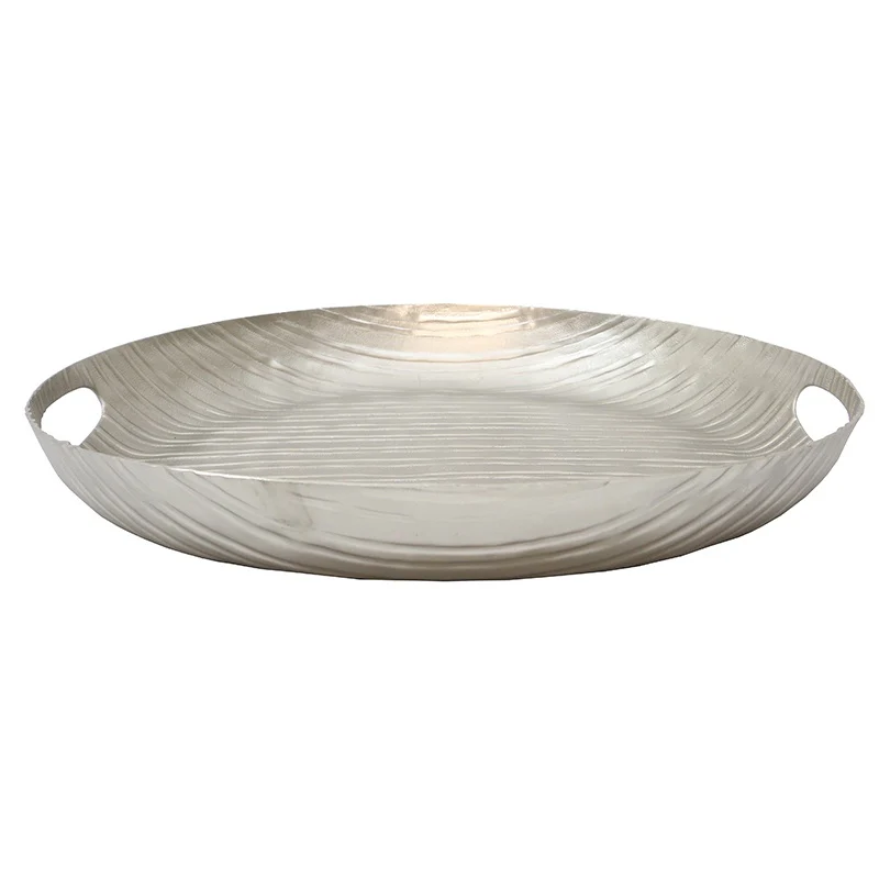 Aluminium Linear Round Tray - Silver
