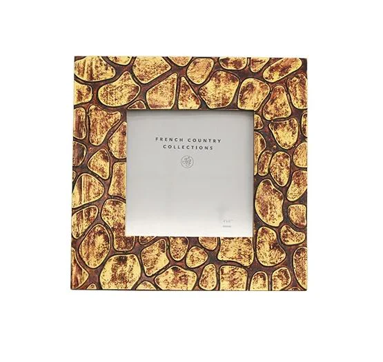 Giraffe Photo Frame Antique Brown 4x4"