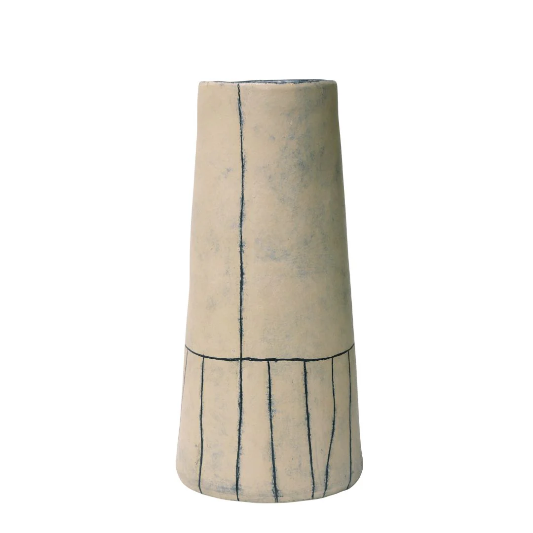 Iris Slab Vase with Vertical Stripe