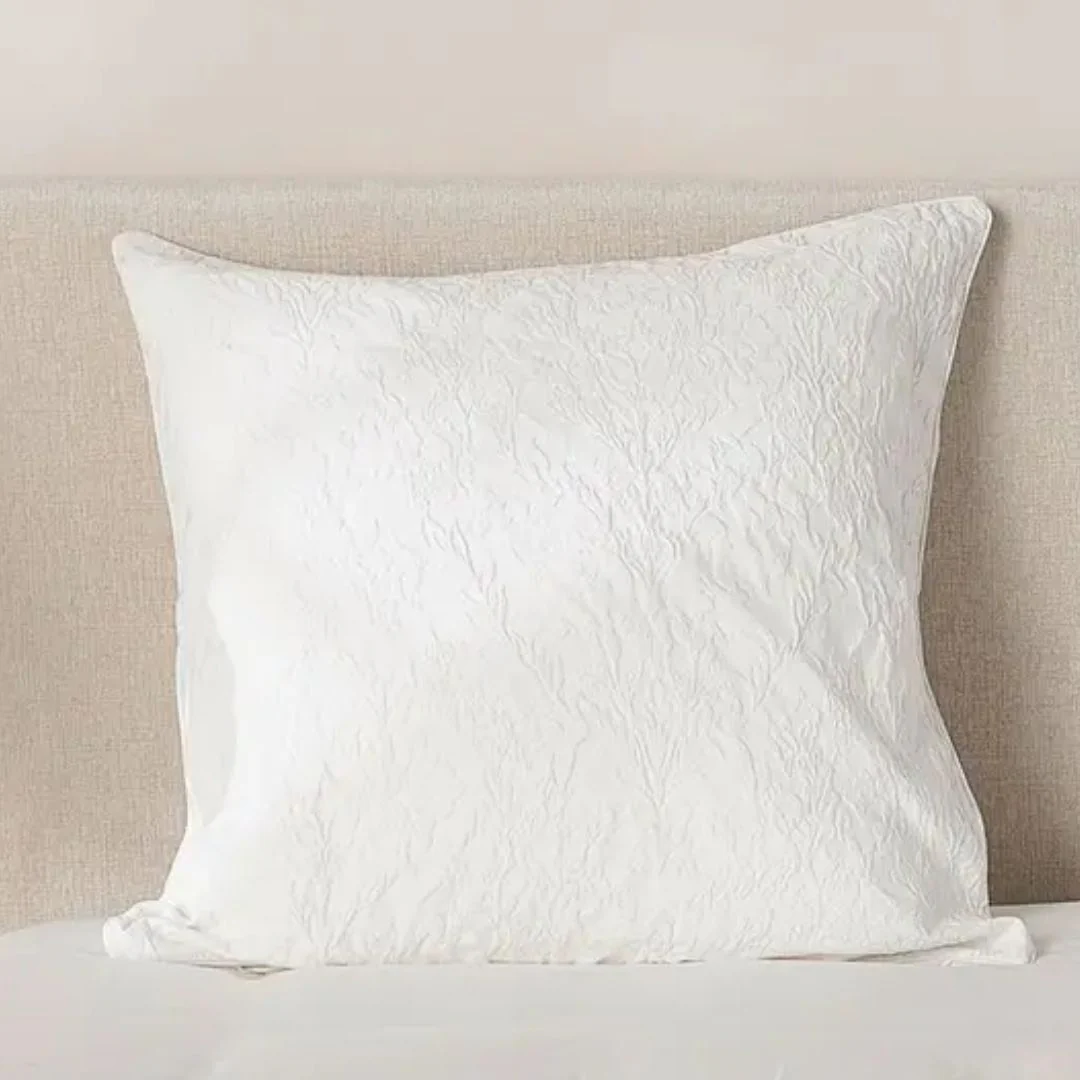 Isabella Cotton Damask Eurocase - White
