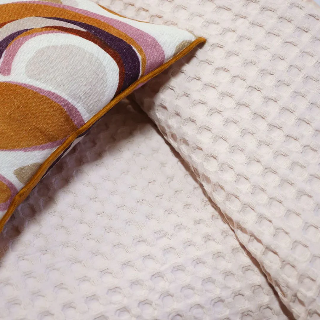 Jumbo Waffle Duvet Set: Rosewater - King - Image 2