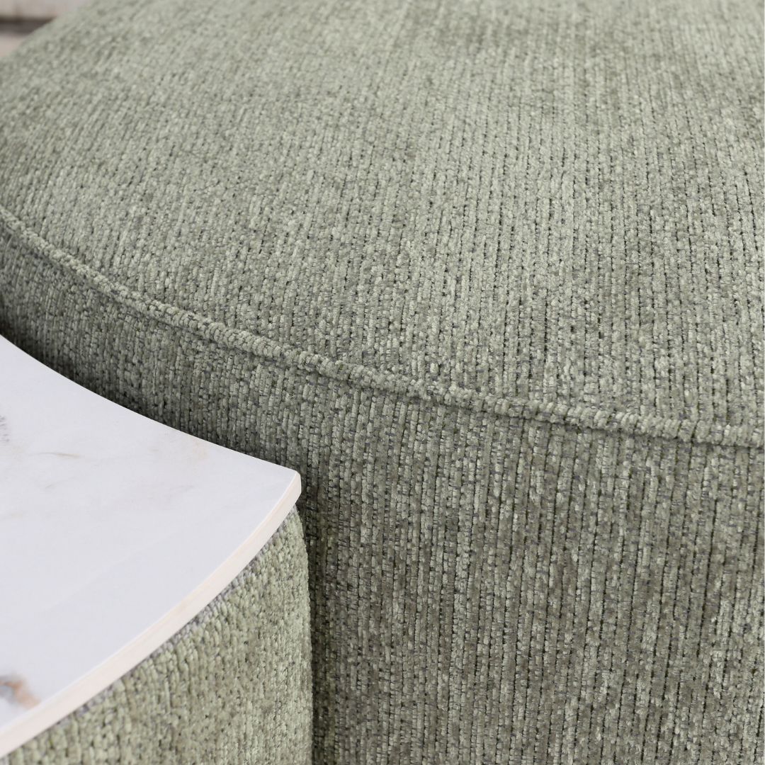 Laura Ottoman: Chenille - Sage Green - Image 3