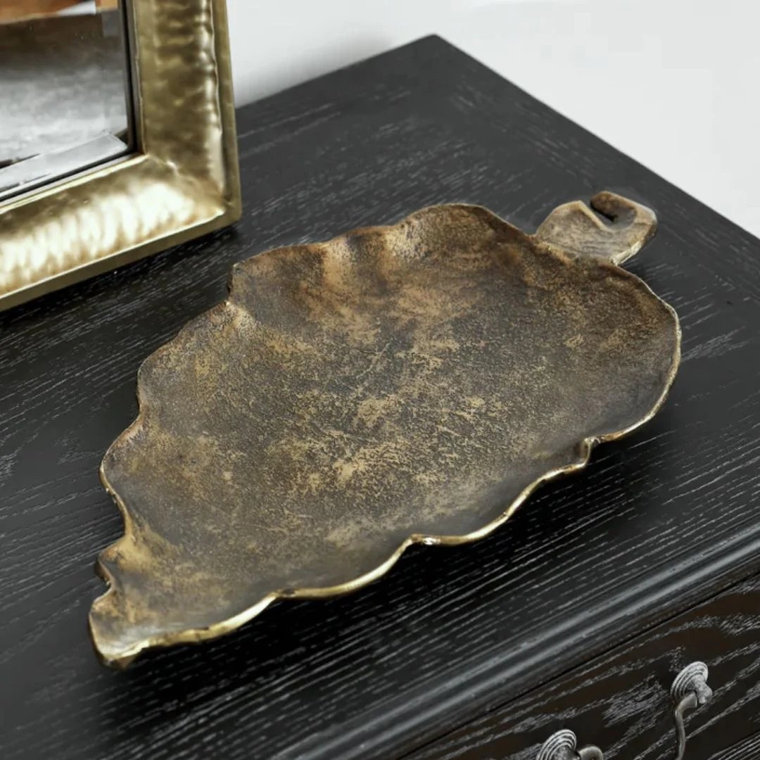 Leaf Plate Aged Gold - Image 2