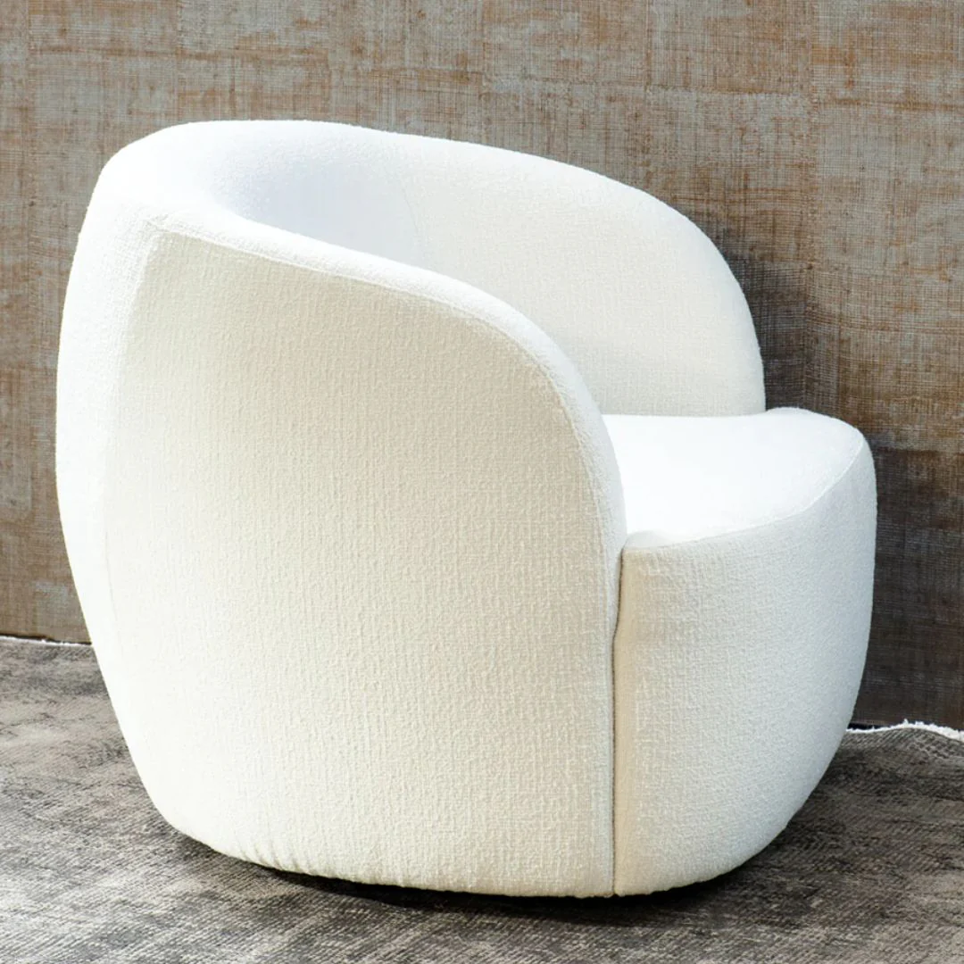 Lorenne Swivel Chair - Ivory - Image 2