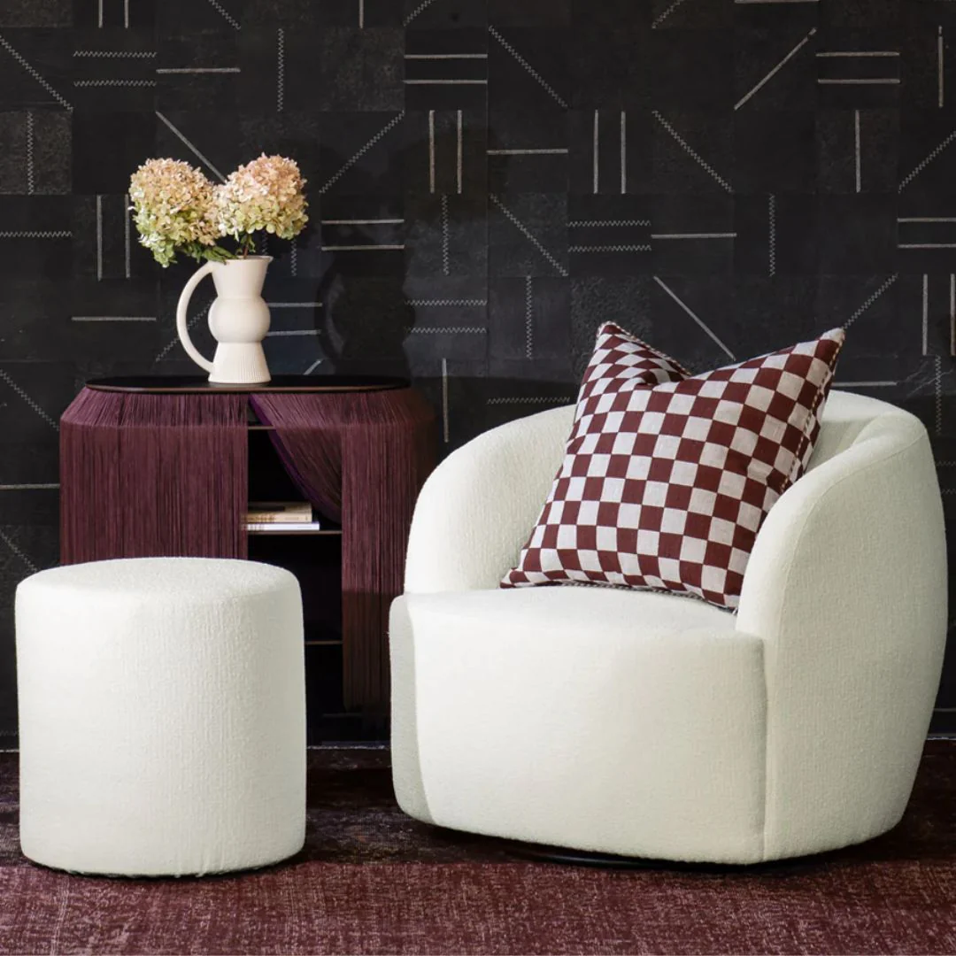 Lorenne Swivel Chair - Ivory - Image 3