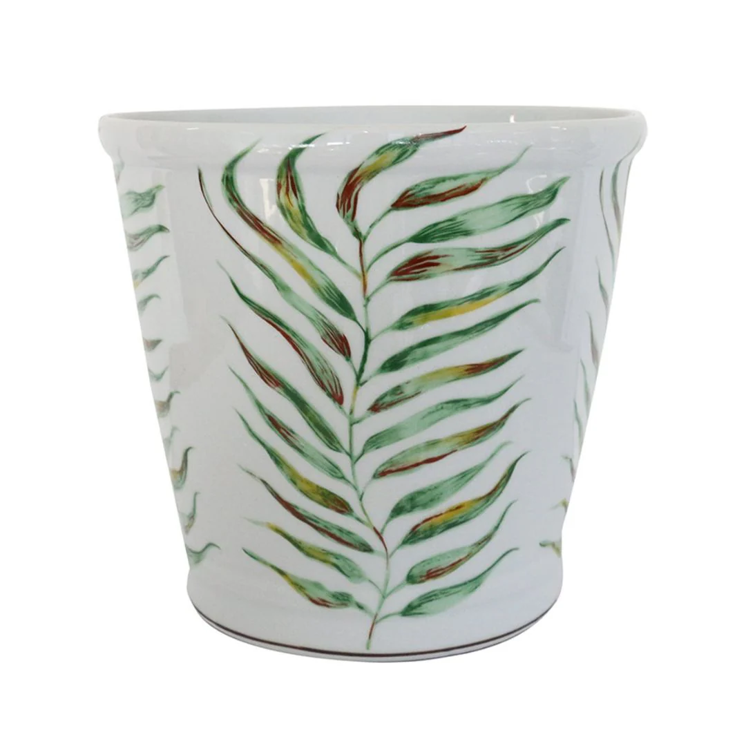 Palm Leaf Crackled Planter - 23cm