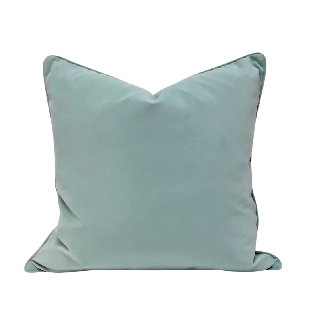 Plush Seafoam Piped Cushion - 55x55