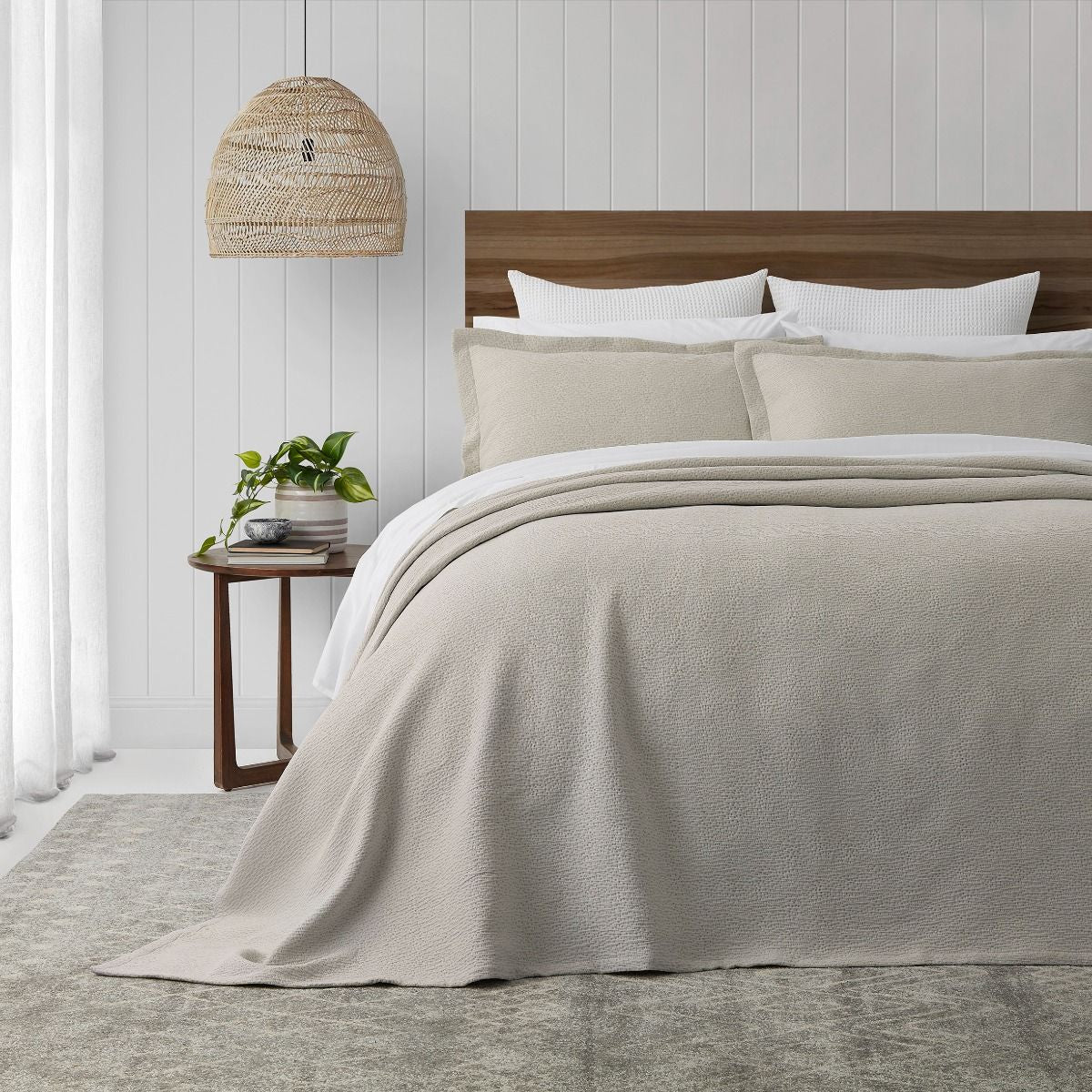 Porto Ecru Bedspread Set - Queen/2Pillow