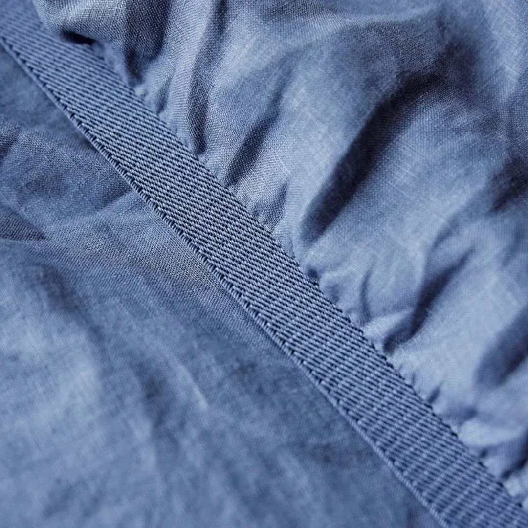 Pure Linen Fitted Sheet: Cadet - Queen - Image 2