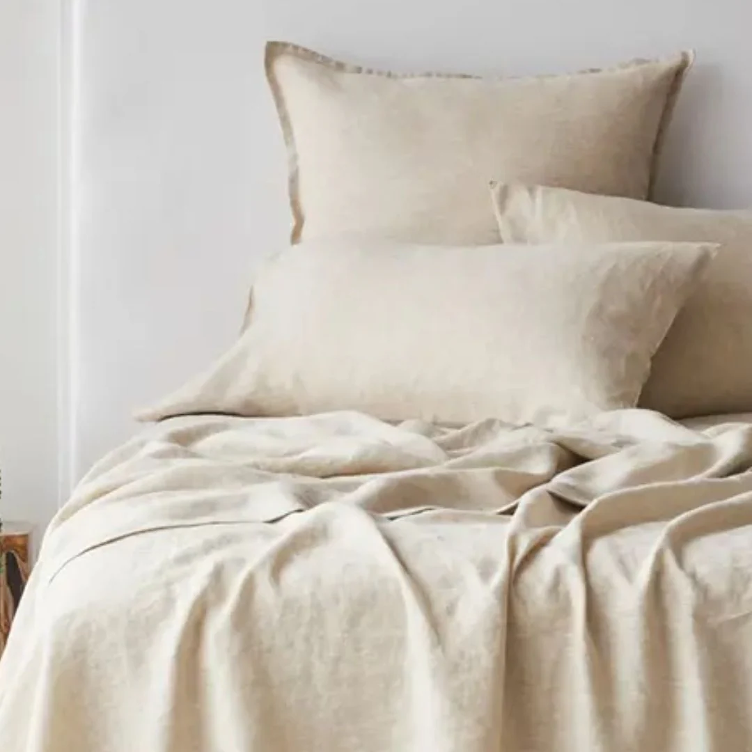 Pure Linen Pillowcase in Pair: Natural