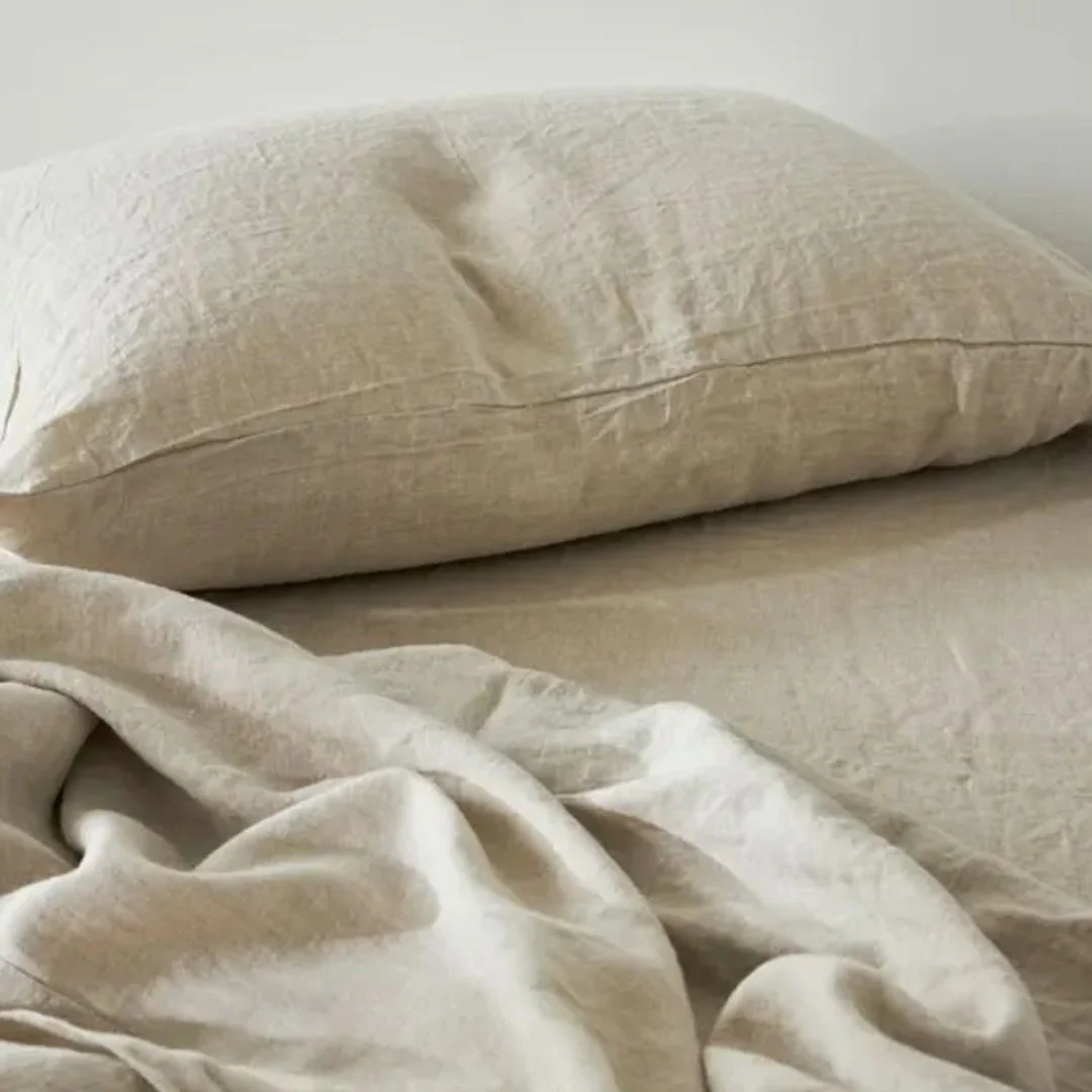 Pure Linen Pillowcase in Pair: Natural - Image 2