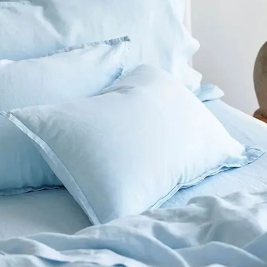 Pure Linen Pillowcase in Pair: Powder