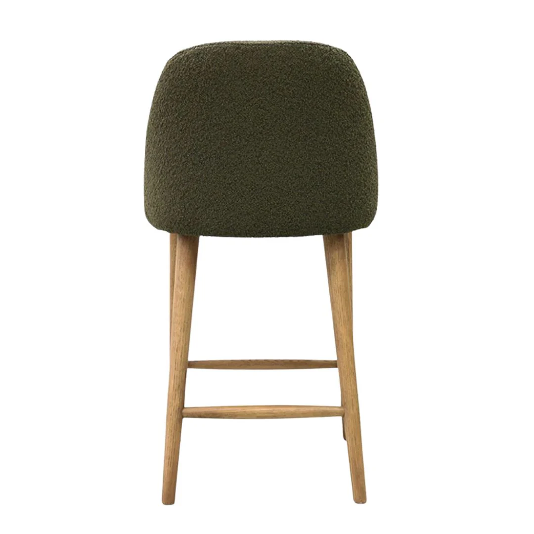 Roma Sherwood Boucle Oak Barstool - Image 3