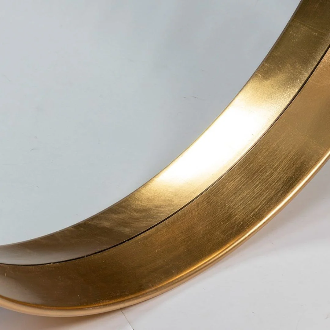 Round Beveled Gold Wall Mirror - 95dia. - Image 3