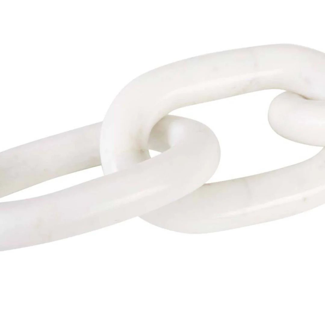 Rufus Marble Link Sculpture - White Marble - Image 2