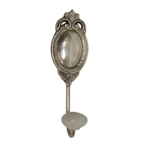 Hook: Silver Oval with Beading