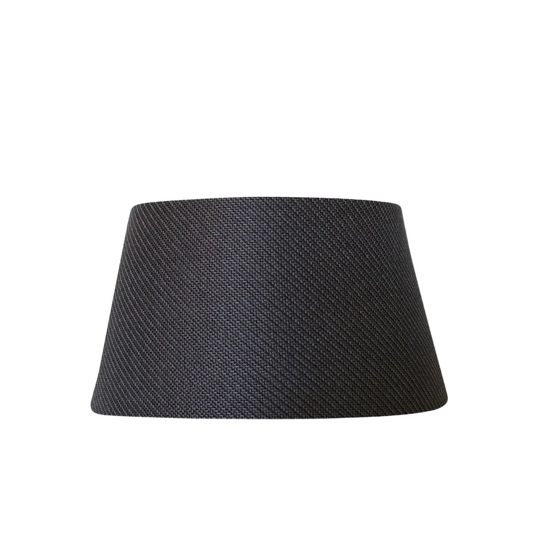 Woven Charcoal Tapered Drum Lampshade - 46cm